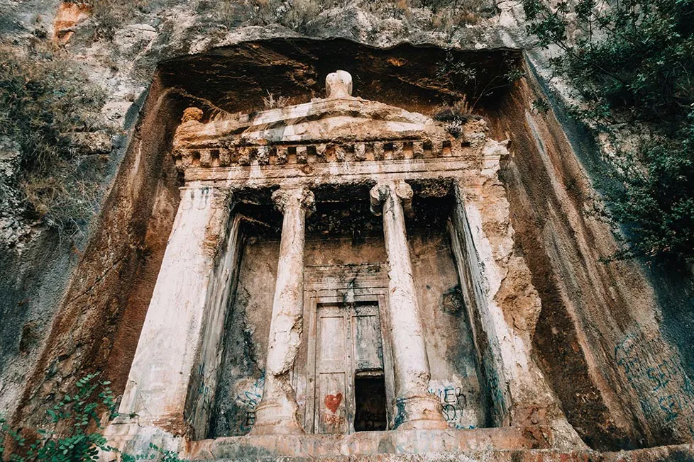 Ruins of a Lycian tomb in Fethiye