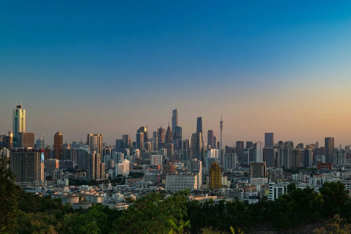 aerial view of guangzhou city