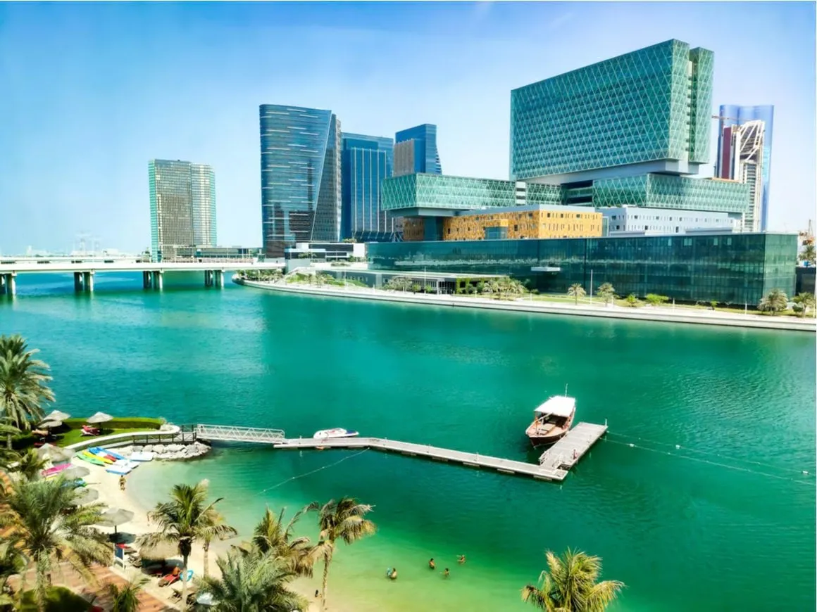 Grand Canal with crystal water, Al Reem and Al Maryah Islands