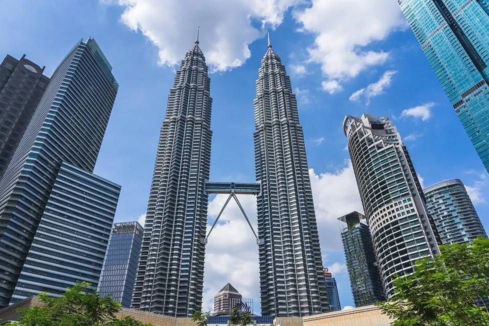The Petronas Towers in Kuala Lumpur, Malaysia