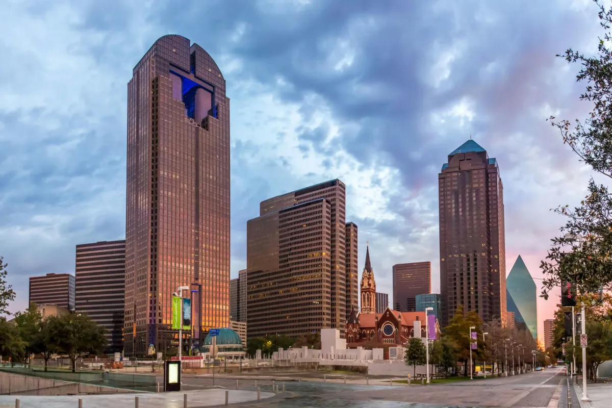 the skyline in the Arts District, Texas